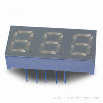 Three-digit 7-segment LED Display, 0.28-inch, Various Colors are Available